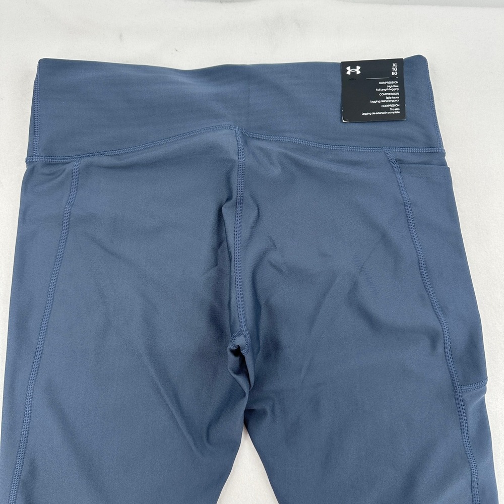 Under Armour Womens High Rise Compression Full Length Leggings Blue XL New Yoga - Picture 4 of 9